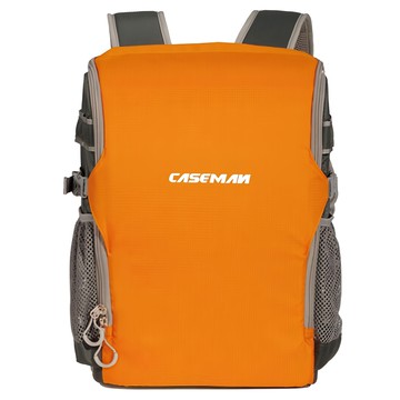 CASEMAN 卡斯曼 AW Outdoor 雙肩背包 輕便耐用210D尼龍材質 附防雨罩  橙色  1個