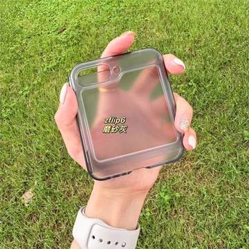 適用 三星 Galaxy Z Flip6 磨砂黑硬殼 4 折疊屏zflip7 5 3 2 1 手機殼 PC硬殼磨砂透明 防摔套