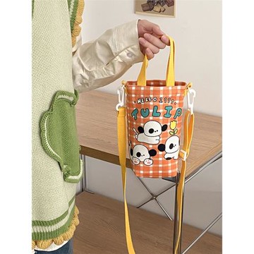 手提帆布包女2025年新款學生可愛水壺水杯包斜挎女士小布包上班族