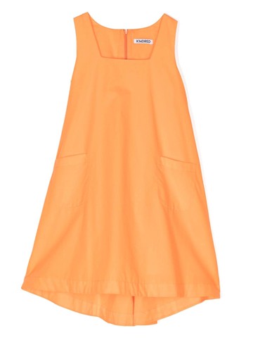 KINDRED - square-neck organic-cotton dress - kids - Organic Cotton - 10 yrs - Orange