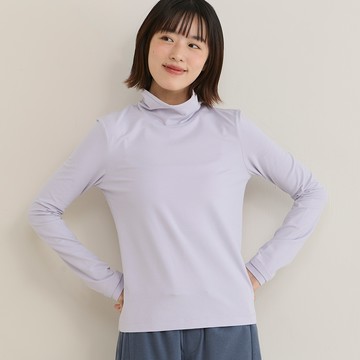 a la sha Q咪假兩件高領長袖上衣