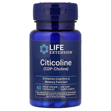 Life Extension, 膽鹼（CDP 膽鹼），60 粒素食膠囊（每粒膠囊 250 毫克）
