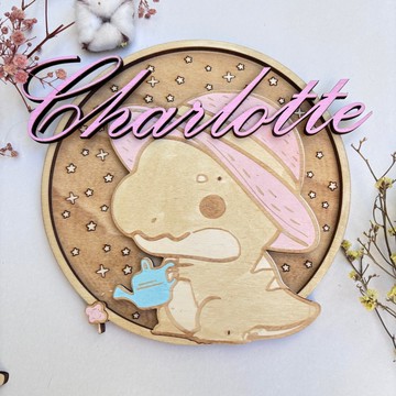 恐龍木製嬰兒房標誌 – 恐龍主題手繪裝飾牌 – 寶寶房間