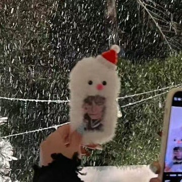 新款聖誕雪人毛絨卡套 可愛造型拍立得保護套 愛豆小卡追星照片展示套