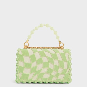 Rowan 格紋串珠鍊條包