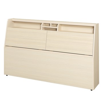 【顛覆設計】露納插座收納床頭箱(雙人5尺)雪松色