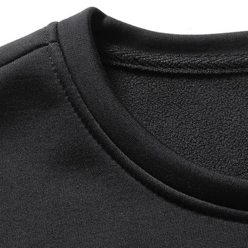 【HOT 本舖】男装新款冬季男士運動休閒加絨加厚套裝套頭圓領長袖T恤衛衣保暖兩件套裝