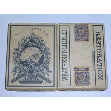 【USPCC撲克】 TRIPLICATE RED WEATHERED playing cards-S102761