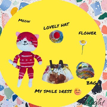 日光小巷手創-手做可愛貓咪娃娃,小陪伴,玩偶.吊飾,毛線(閒萌家族