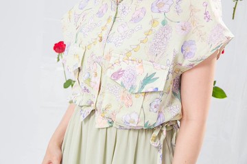 【LADY】遮手臂 口袋背心 短版襯衫 倫敦夏綠蒂 兔兔花園