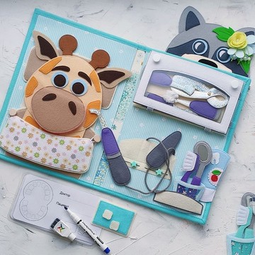 學習刷牙，毛氈醫學教育套裝，蒙特梭利軟書