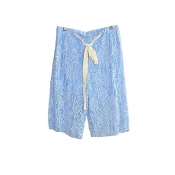 MM6 Maison Margiela 馬吉拉 天藍色蕾絲雙層五分休閑褲短褲 IT38