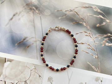 純銀手鍊 | 黃銅 | 石榴石 | 藍砂石