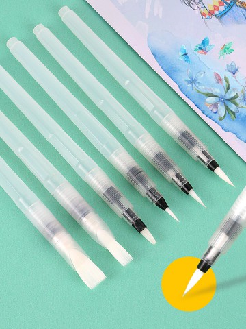 圖繪通大容量注水畫筆自來水筆套裝固體水彩顏料筆初學者手繪軟頭儲水毛筆水粉筆美術生專用水溶性彩鉛勾線筆