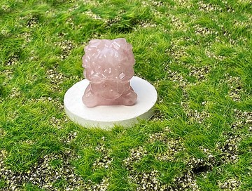 天然粉晶-小吞金獸  避邪 平安 事業 戀愛 桃花 財運 貴人運