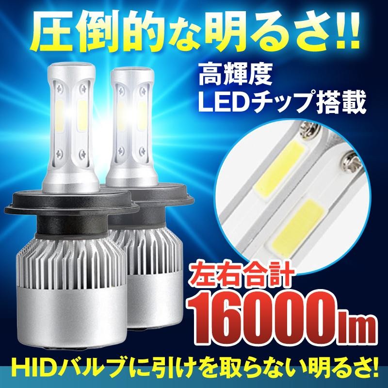 LED バルブ ヘッドライト H4 H8 H9 H11 H16 車 爆光 明るい 最強