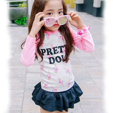 Biki比基尼妮泳衣，甜蜜蜜長袖泳衣兒童泳衣泳裝(S-3XL)