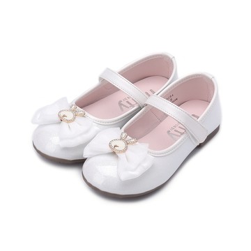 MIFFY 兔兔飾釦蝴蝶結公主鞋 白 中童鞋