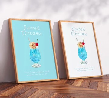 SWEET DREAMS_貓與奶油蘇打 / 原創海報 / A4 或 A3 尺寸