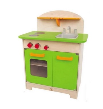 德國Hape愛傑卡大型廚具台(綠色)木製玩具 2868元(售完為止)