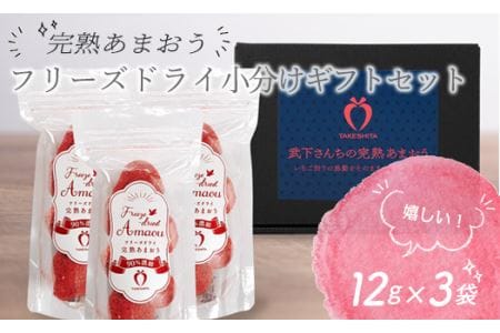 形も味もそのまま楽しめる！完熟あまおう (12g×3袋)