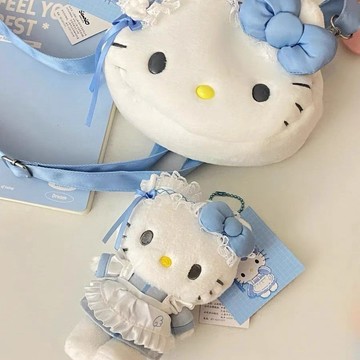 背包吊飾🎀 hellokitty藍色幻想掛件包包掛飾天使裙子女仆制服玩偶公仔毛絨