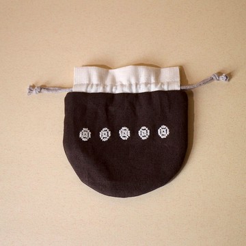 刺繡束口袋 /  五筒 XS