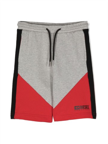 Diesel Kids - Lpaul colour-block cotton shorts - kids - Cotton - 12 yrs - Grey