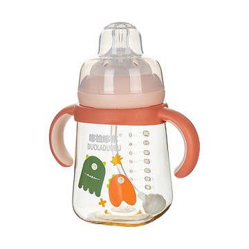 JoyNa - PPSU防漏防摔學習水杯300ml 兒童水杯 奶瓶 鴨嘴杯-粉色