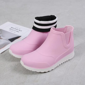 正品巨力秋冬款加棉時尚男女情侶雨靴戶外防滑短防水鞋洗車防水靴