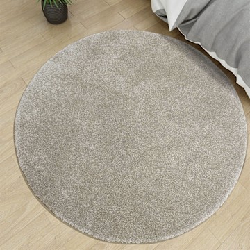 范登伯格 - 巧柔 超柔軟仿羊毛地毯 - 大地灰 (130cm圓)