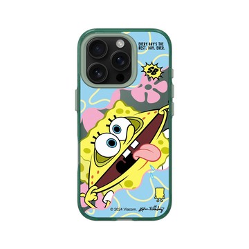 iPhone 16 Pro Clear 憂墨綠 - 海綿寶寶 SpongeBob - 搞笑海綿