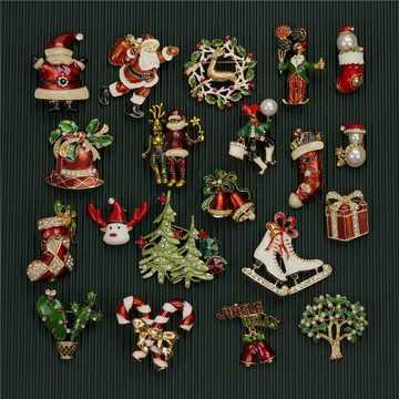 送禮物包裝復古vintage胸針圣誕節小丑鈴鐺別針靴子雪人胸花