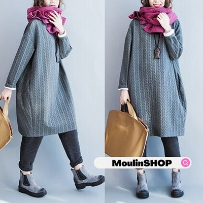 ワンピース スウェット シンプル 丸襟ワンピース スウェットワンピース 長袖 ロング 冬 秋冬 ひざ下 ロングワンピース 30代40代 春 通販 Lineポイント最大get Lineショッピング