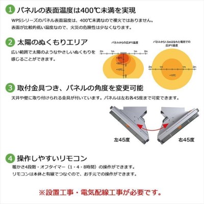 ホカットe WPS30T 静岡製機 遠赤外線電気ヒーター パネル幅740mm 天