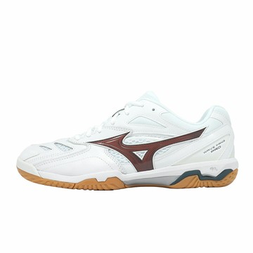 Mizuno 美津濃 羽球鞋 Wave Fang Pro 男鞋 女鞋 白 紅 膠底 緩震 運動鞋 71GA2100-02