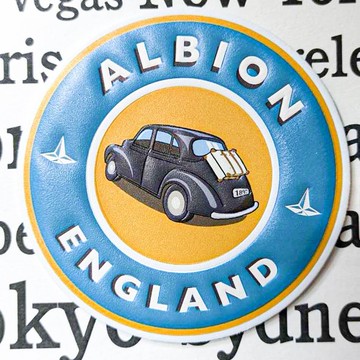 Globe-Trotter 旅行城市系列皮革行李箱貼紙-ALBION