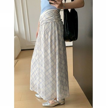 新款高腰設計感中長裙子(預購)vic005366