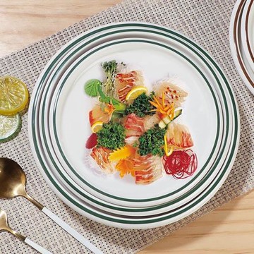 密胺圓形西餐牛排平盤蓋飯盤子仿瓷餐具酒店餐廳炒菜盤意境盤商用