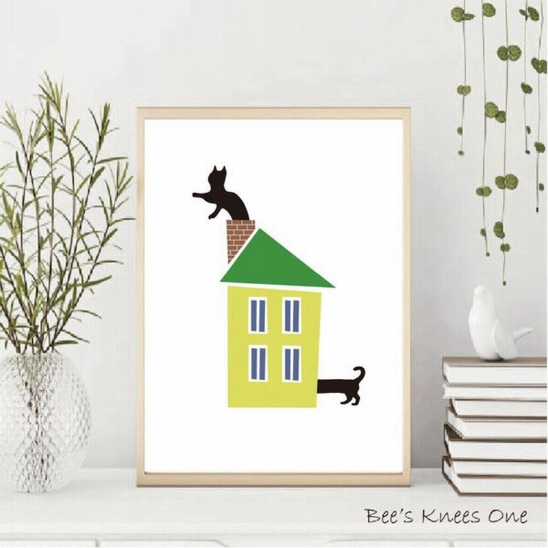 北欧アートポスター Cats Story アートポスター Cat House 北欧 アートパネル ノルディック A5 A3 A1 通販 Lineポイント最大get Lineショッピング