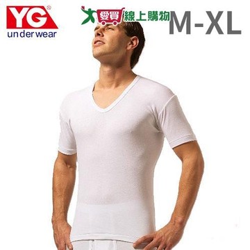 YG 純棉羅紋U領短袖衫 M-XL 男內衣 短袖 U領 上衣 純棉【愛買】
