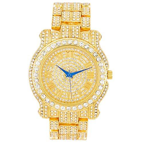 究極のゴールドIced OutヒップホップBling Bling Watch???l0504