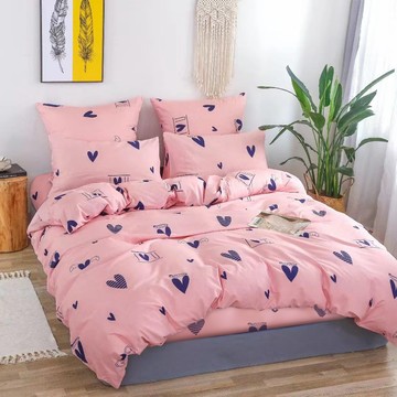 Annette MIT 雙人 100% 聚酯纖維  告白 粉色  薄床包152 x 186cm + 薄被套180 x 210cm + 薄枕套45 x 75cm  薄床包 + 薄被套 + 薄枕套 x 2