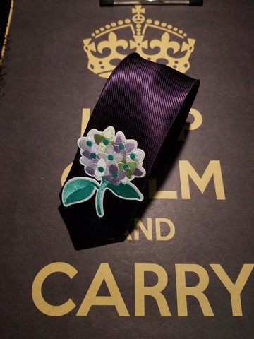 紫色花卉領帶型男紳士風領帶