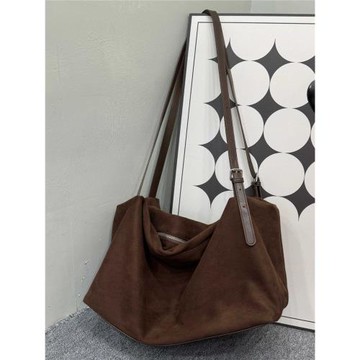 2025新款通勤大容量絨面枕頭包托特包雙肩帶小眾單肩百搭電腦包