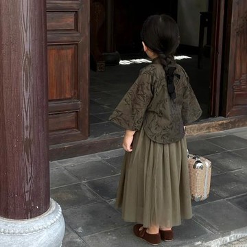 春季春款童裝漢服女童童裝半身裙兒童復古民國風上衣外套紗裙特別