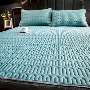 夏季乳膠冰絲涼席三件套學生宿舍單人可水洗折疊新款冰絲席子