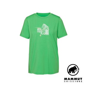 【Mammut 長毛象】Mountain T-Shirt Women 4208m 有機棉混紡機能短袖T恤 女款 極光綠 #1017-06520