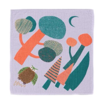 日本 moritaMiW 月夜貓頭鷹絨毛手帕 約25x25cm (JN108-625-83)