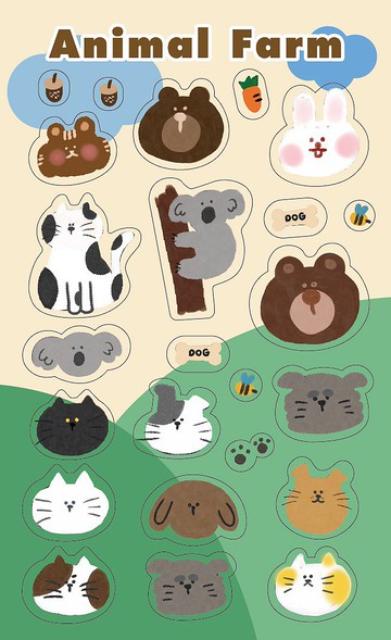高質感透明防水貼紙-動物莊園 Clear Sticker